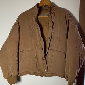 Blank NYC Brown Quilted Puffer Jacket